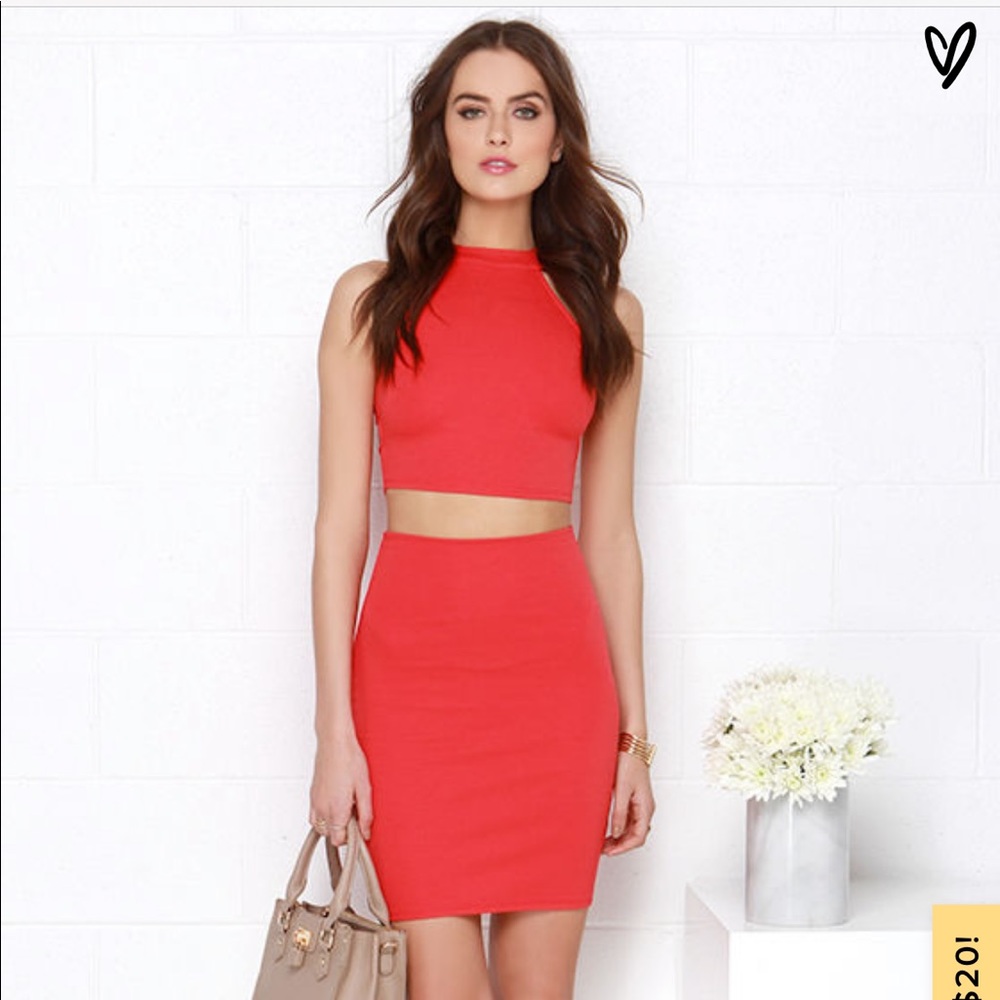 Lulus Up Two You Red Two-Piece Dress